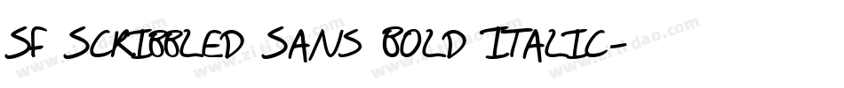 SF Scribbled Sans Bold Italic字体转换